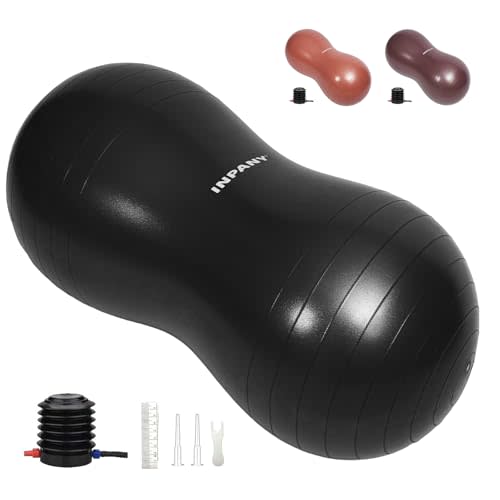 INPANY Peanut Ball - Exercise Ball for Labor Birthing, Anti-Burst Physical Therapy for Kids, Core Strength, Flexible Seating, Home & Gym Fintness, Sensory Chair Wiggle Seat for Girls and Boys