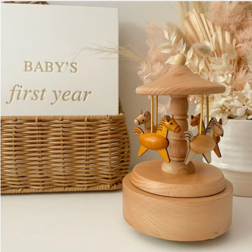 Heirloom Wooden Musical Carousel - Horses