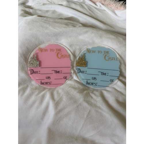 Princess inspired birth announcement/ castle