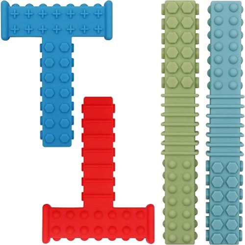 Sensory Chew Toys for Autistic Children, Xtra Tough Chewy Tubes(4 Pack)