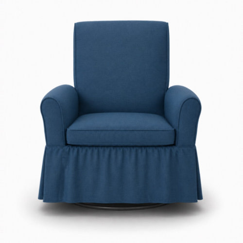 Upholstered Swivel Glider Rocker Chair, Cotton-Linen Nursery Chair with Solid Wood Frame | Wayfair