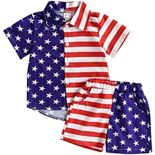 Hoanselay Baby Boy Cotton Linen Shorts Set Solid Color Short Sleeve Button Down T-Shirt Tops and Shorts Summer Outfit Clothes