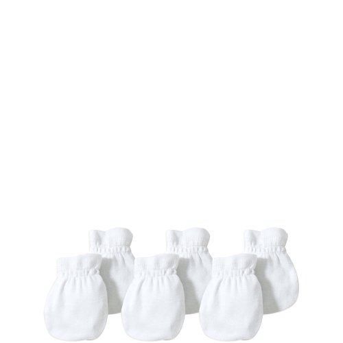 Burt's Bees Baby Organic Baby Boy or Girl Gender Neutral Scratch Mittens, 3-Pack - Cloud White - One Size