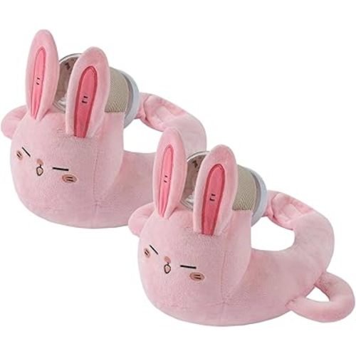 Plush Bottle Holder Pillow, Hands Free Bottle Holder Feeding Assistant, Ergonomic Bottle Support Cushion, Soft Animal Cover Protector, Machine Washable (Pink*2pcs)