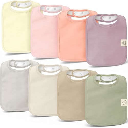 KeaBabies 8-Pack Organic Baby Bibs for Boys, Girls Drool Bibs (Embrace)