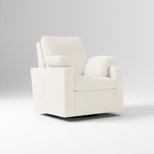 Harmony Swivel Glider Recliner Manual Performance Yarn Dyed Linen Weave Alabaster