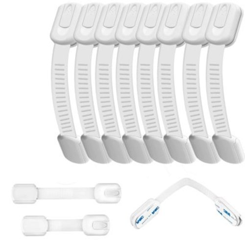 8PCS Child Safety Strap Cabinet Locks Baby Proofing Latches Baby Locks for Drawer Door Fridge Kid Child Proof Cabinet Latches