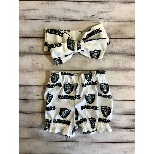 Las Vegas Inspired Headwrap Football Team Headbands Toddler Big Bow Little Baby Girl Infant Newborn Headband Bummies Bloomer Shorts