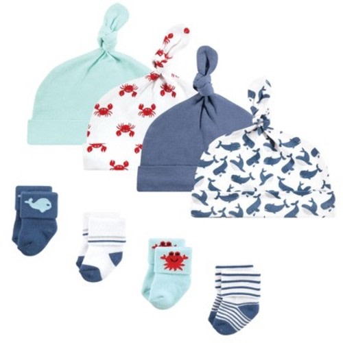 Hudson Baby Infant Boy Cap and Socks Set, Whale, 0-9 Months