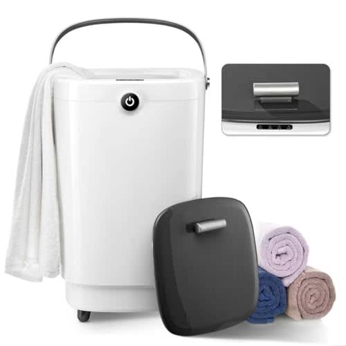 Towel Warmers for Bathroom Bucket, Luxury Large Spa Towel Hot Warmer Bucket Style-Hot Towels in 10 Minutes-Fits Up to Two 40"X70" Oversized Towels - Bathrobe, Towel, Blanket-Gray