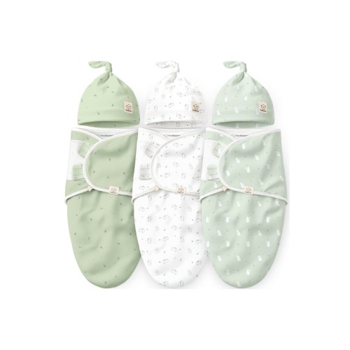 3-Pack Soothe Swaddle Wraps with Knot Hats
