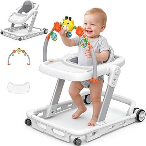 Baby Walker with Wheels, 4-in-1 Push Walker for Infant 6-18 Months