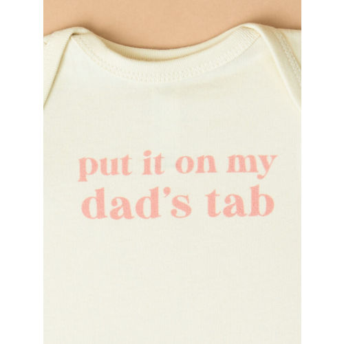 Put it on Dads Tab Bodysuit in White | Tullabee