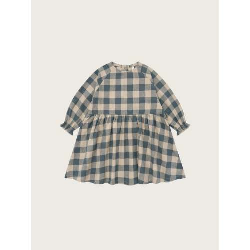 Fog Blue Gingham Field Dress ~ Organic Zoo