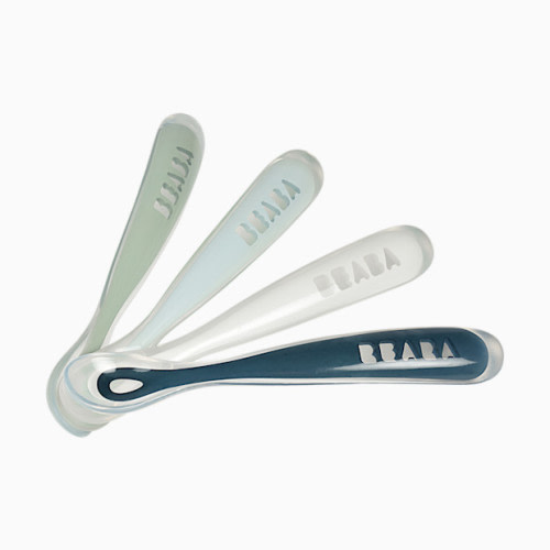 Baby's First Foods Silicone Spoons (Pack of 4) - Rain