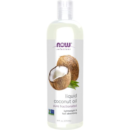 NOW Foods Solutions, Liquid Coconut Oil, Light and Nourishing, Promotes Healthy-Looking Skin and Hair, 16-Ounce