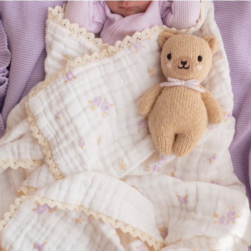 Gauze Lace Blanket | Lilac Floral – Little and Fern