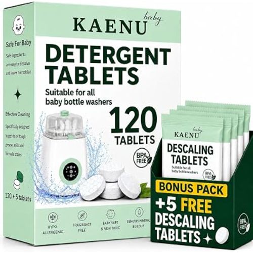 Bottle Washer Detergent Tablets, 120 Count + 5 Descaling Tablets