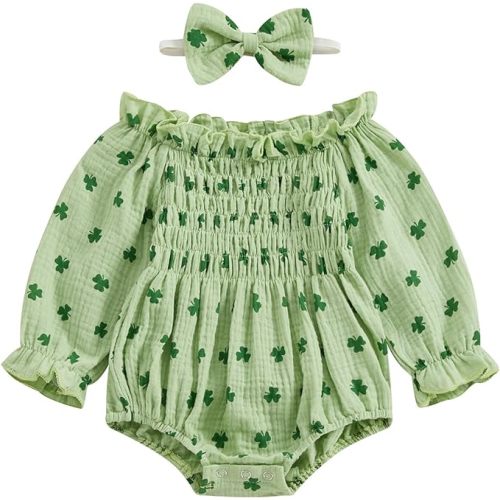 Newborn Baby Girl Outfit Cute Romper Long Sleeve Ruched Bodysuit Comfy Outfits Baby Girl Clothes