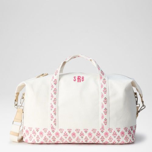 Block Print Trim Canvas Weekender