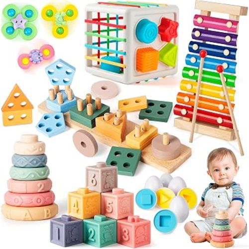 Somastung 7-in-1 Baby Toys 6 to 12 Months, Montessori Toys for Babies 6-9-12-18 Months