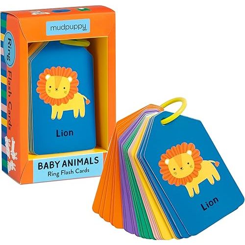 Mudpuppy Baby Animals — Ring Flashcards 26 Durable Double Sided Baby Animal Cards And Reclosable Ring With Colorful Art For Babies Ages 1+ Perfect For Preschool Or Travel For Teachers And Parents