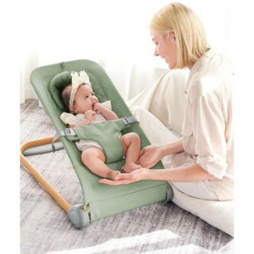 Fodoss Baby Bouncer, Portable Infant Bouncer Seat with Ergonomic Support, Foldable Baby Rocker Chair, Convertible Baby Bassinet for Newborns