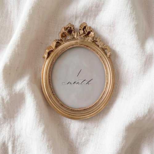 Baroque Resin Milestone Cards, Personalized Name Plaque, Baby Photo Prop, Nursery Decor