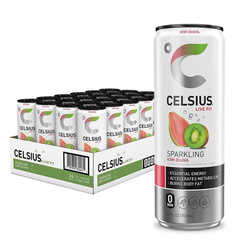 CELSIUS Sparkling Kiwi Guava, Functional Essential Energy Drink, 12 Fl Oz Pack of 24