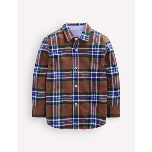 Cosy Cotton Check Shirt - Brown Check | Boden USA