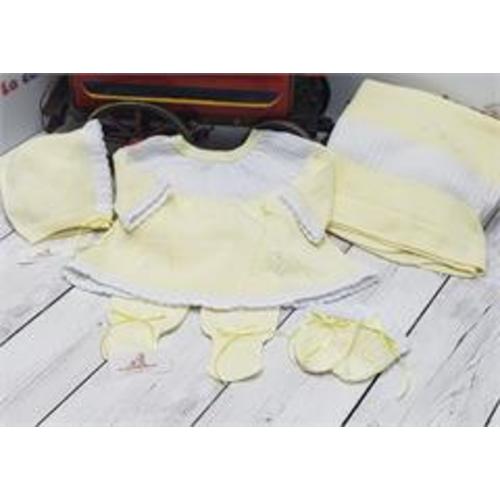 TAKE ME HOME KNIT SET FOR BABY GIRL 100% COTTON INCLUDES BABY BLANKET (LCC1008)
