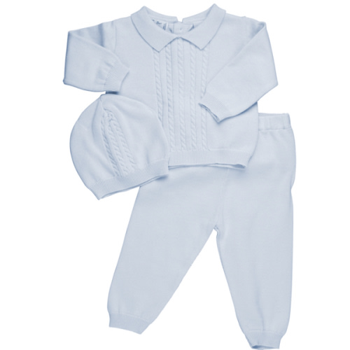 Knitted Outfit for Newborn Baby Boy | Knitted newborn coming home outfit |White Knitted Outfit for Baby Boys | Feltman Brothers