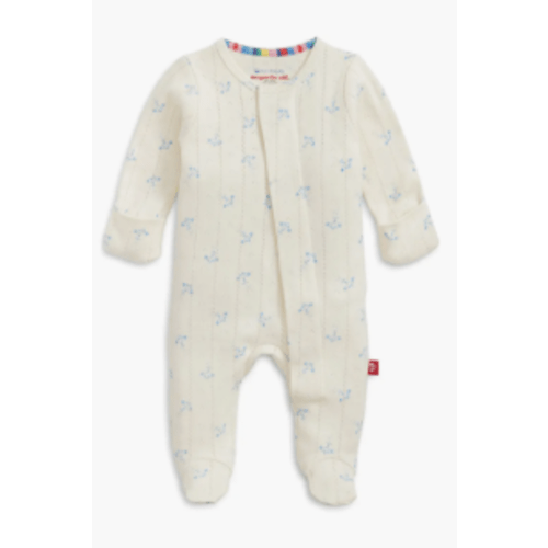 Airplanes Organic Cotton Pointelle Footie - 
Magnetic Me