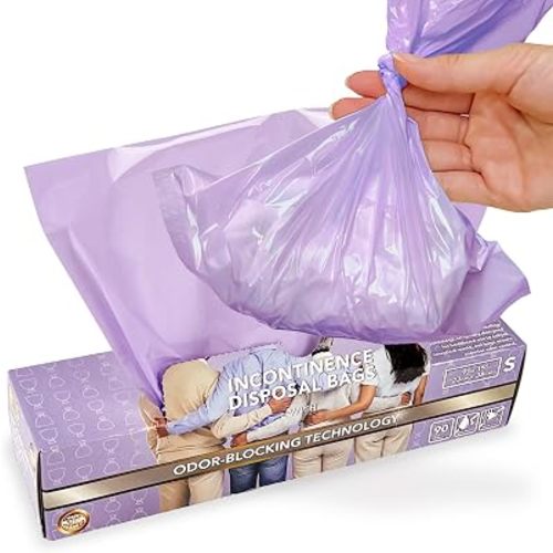 BOS, Odor-Locking Incontinence Disposal Bags, Made in Japan, Unscented Smell Blocking Technology [Small, 90 Count]