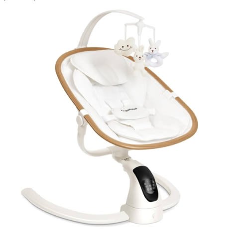 Angelbliss Electric Baby Swing with Cry Detection, Side-to-Side Motion, 5 Speeds, 180 Rotation, Indoor Swing for Infants and Toddlers (White)