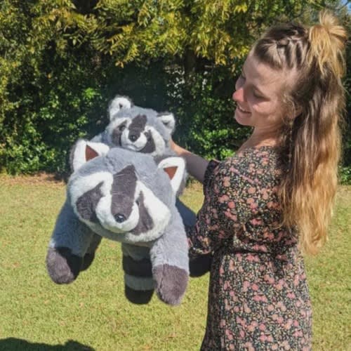 Handstuffed Raccoon Plushies Ecofriendly Recycled Polyfill Stuffed Animal Stuffies Toy Children Pet Large