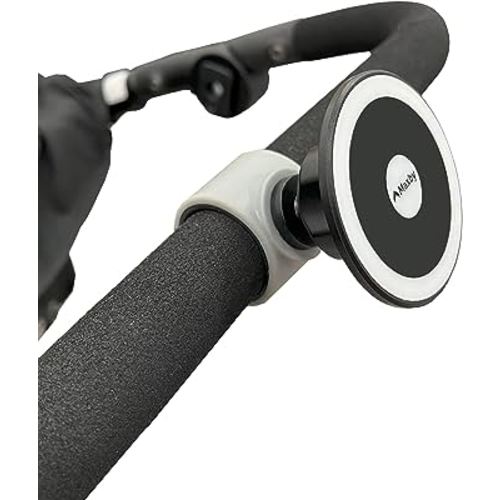 Magnetic iPhone Holder for Stroller, Stationary Bike (Compatible with Peloton), Shopping Cart. Compatible with MagSafe on iPhones 12/13/14/15. Stable & Secure.