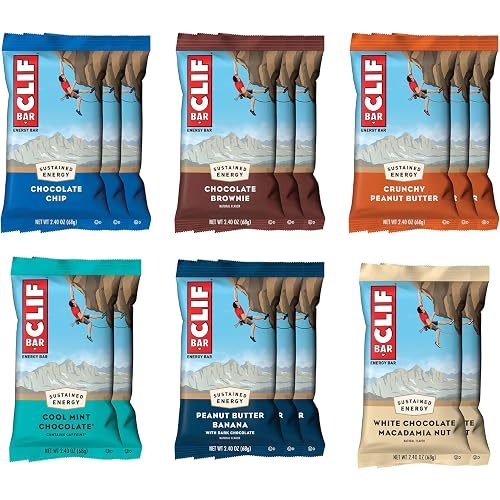 CLIF BAR - Energy Protein Bars - Variety Pack - 6 Flavors - Made with Organic Oats - Energy Bars - Non-GMO - (16 Pack)