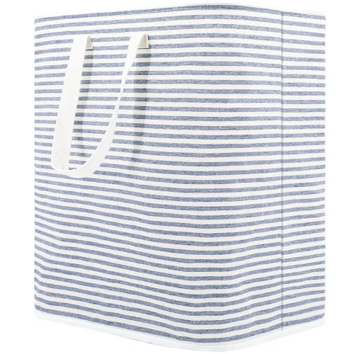 DOKEHOM 120L Freestanding Laundry Hamper with Handle, Collapsible Extra Large Cotton Storage Basket for Clothes (Blue)