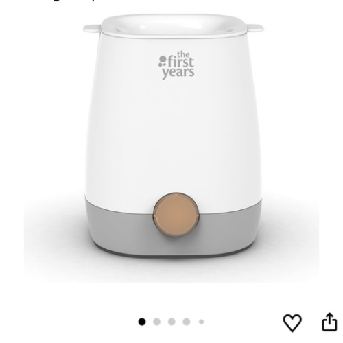 The First Years Baby Bottle Warmer and Sterilizer - Pacifier and Bottle Nipple Sanitizer - Feeding Baby Essentials for Formula or Breast Milk - Holds Multiple Sizes