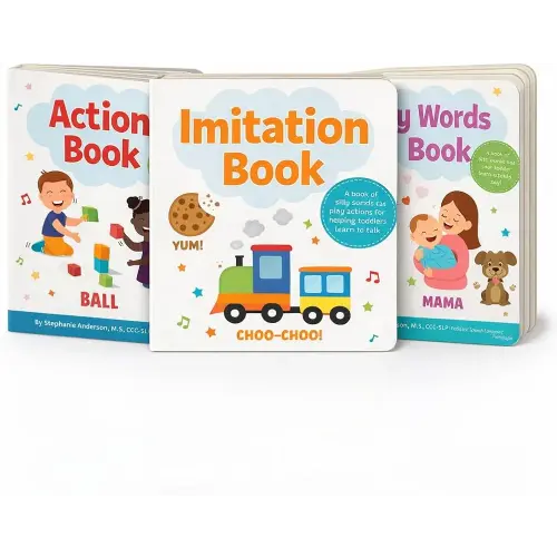 Toddlers Speech Board Book Bundle for Toddlers Ages 0–4 – First Words, Verbs & Imitation Learning Books by a Speech Therapist - Action Book - My Words Book - Imitation Book (3-Book Set)