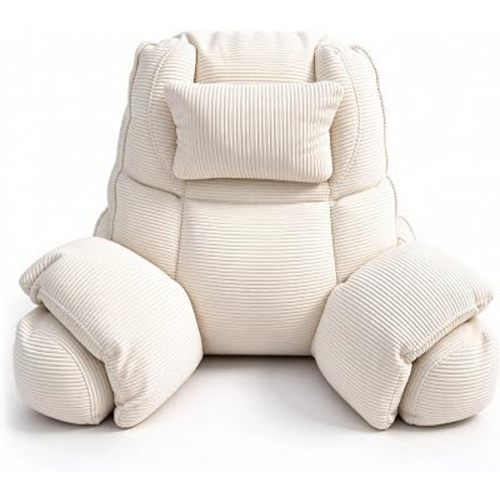 Reading Pillow for Bed Back Pillow for Sitting Up in Bed Off White