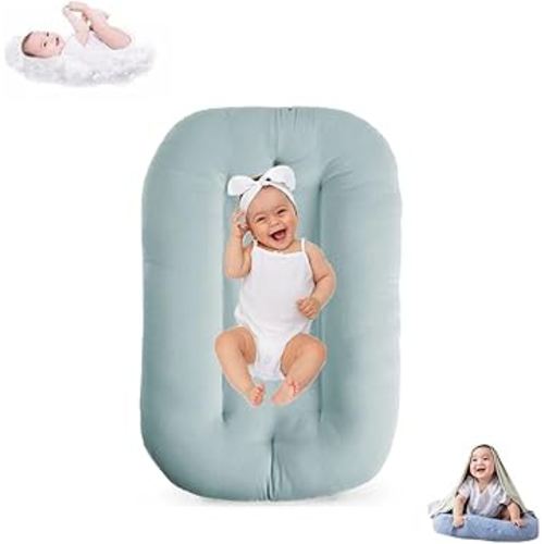 Baby Lounger for Infants 0-12 Months, Bionic Design Baby Lounger Soft Organic Cotton Breathable Lounger, Newborn Babies Essentials Gifts