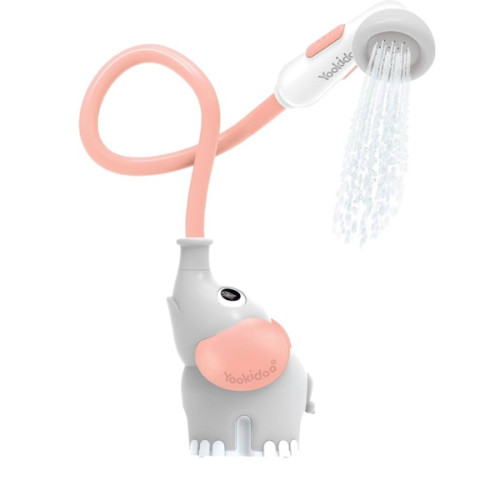 Yookidoo Baby Bath Shower Head - Elephant Bath Toy and Trunk Spout Rinser - for Newborn Babies in Tub Or Sink (Pink)