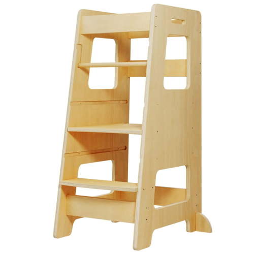 Kitchen Step Stool for Kids and Toddlers with Safety Rail, Adjustable Height Step Stool Helper Standing Tower Learning Stool for Bathroom & Kitchen Counter