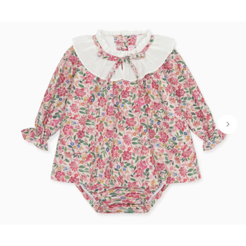 Pink Floral Odisea Baby Girl Set | La Coqueta Kids UK