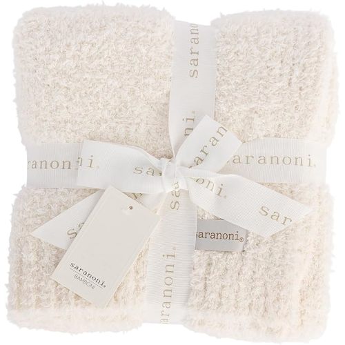 Saranoni Bamboni Baby Blanket | Luxury Plush Super Soft Blanket | Breathable Comfort Infant Baby Blankets for Boys & Girls | Ivory, Mini - 15” x 20”