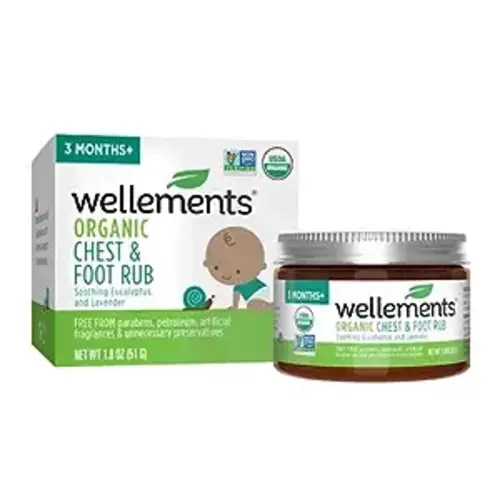 Wellements Organic Baby Chest & Foot Rub | Soothes & Comforts with Eucalyptus & Lavender, USDA Certified Organic, FREE FROM Dyes, Petroleum, Menthol & Parabens | 1.8 Fl Oz, 3 Months+