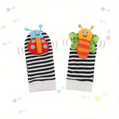 2 Pcs/4 Pcs Baby Wrist Rattles Sock Toys Newborn Baby Sock Toys Foot Finder And Wrist Rattle Set, Infant Rattle Socks Toy, Soft Sensory Toys For Toddler Newborns Halloween | SHEIN USA