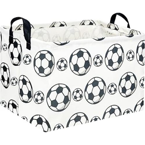Rectangular Soccer Basket Kids Storage Bins Baby Boy Basket Kids Toy Storage Bin Organizer Box Boys Room Decor for Home(Soccer)